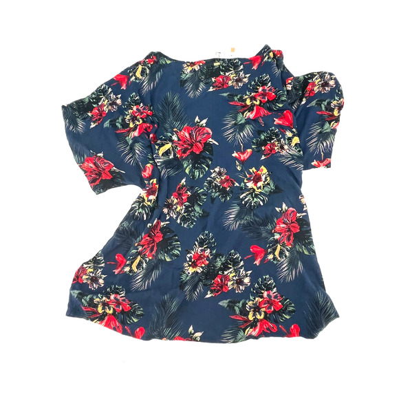Roxy Women's Swimsuit Tropical Cover Up Navy Blue Floral Size Small NWT - Picture 5 of 6